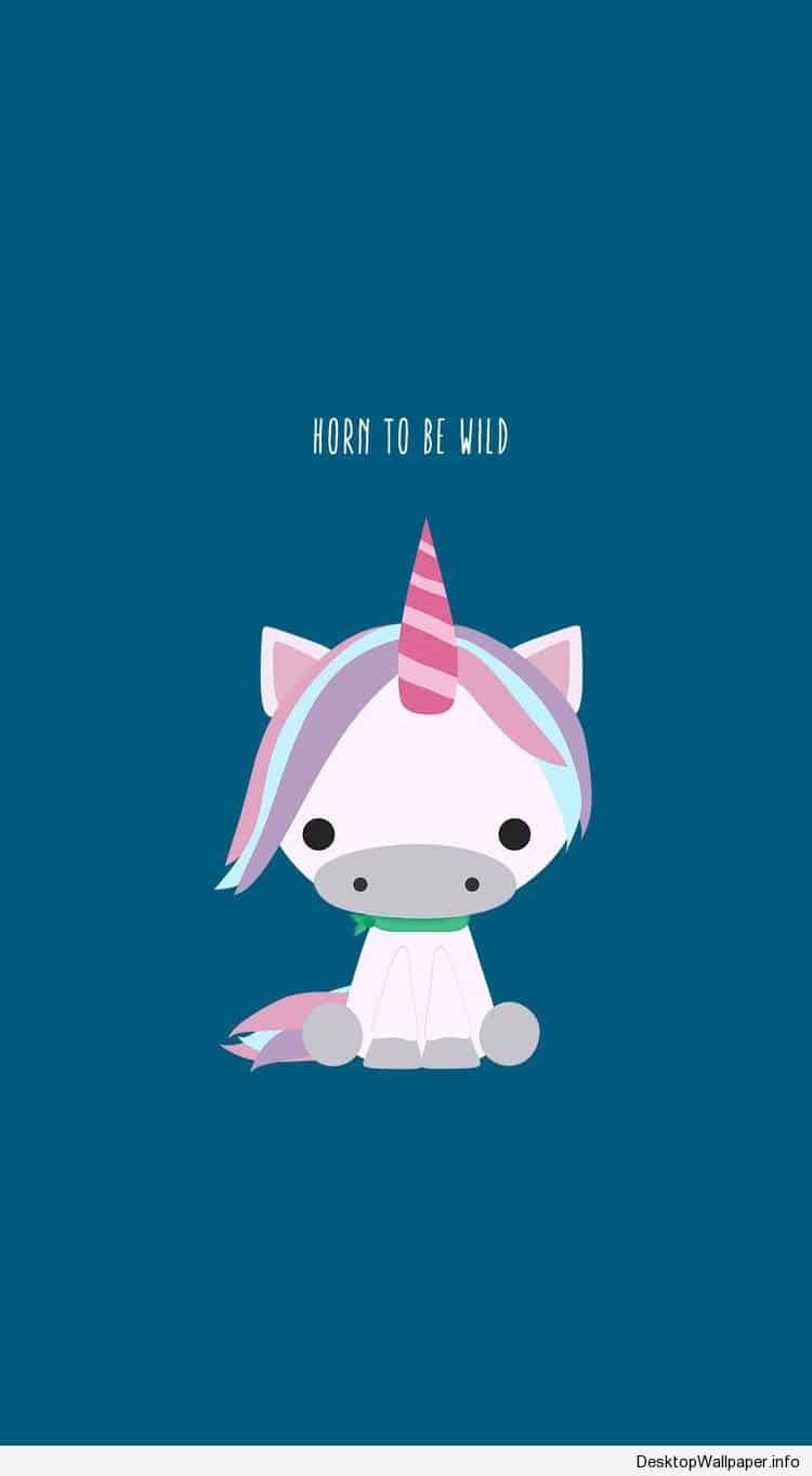 Unicorno cartone seduto sfondo blu, 750x1362 Verticale, Mobile