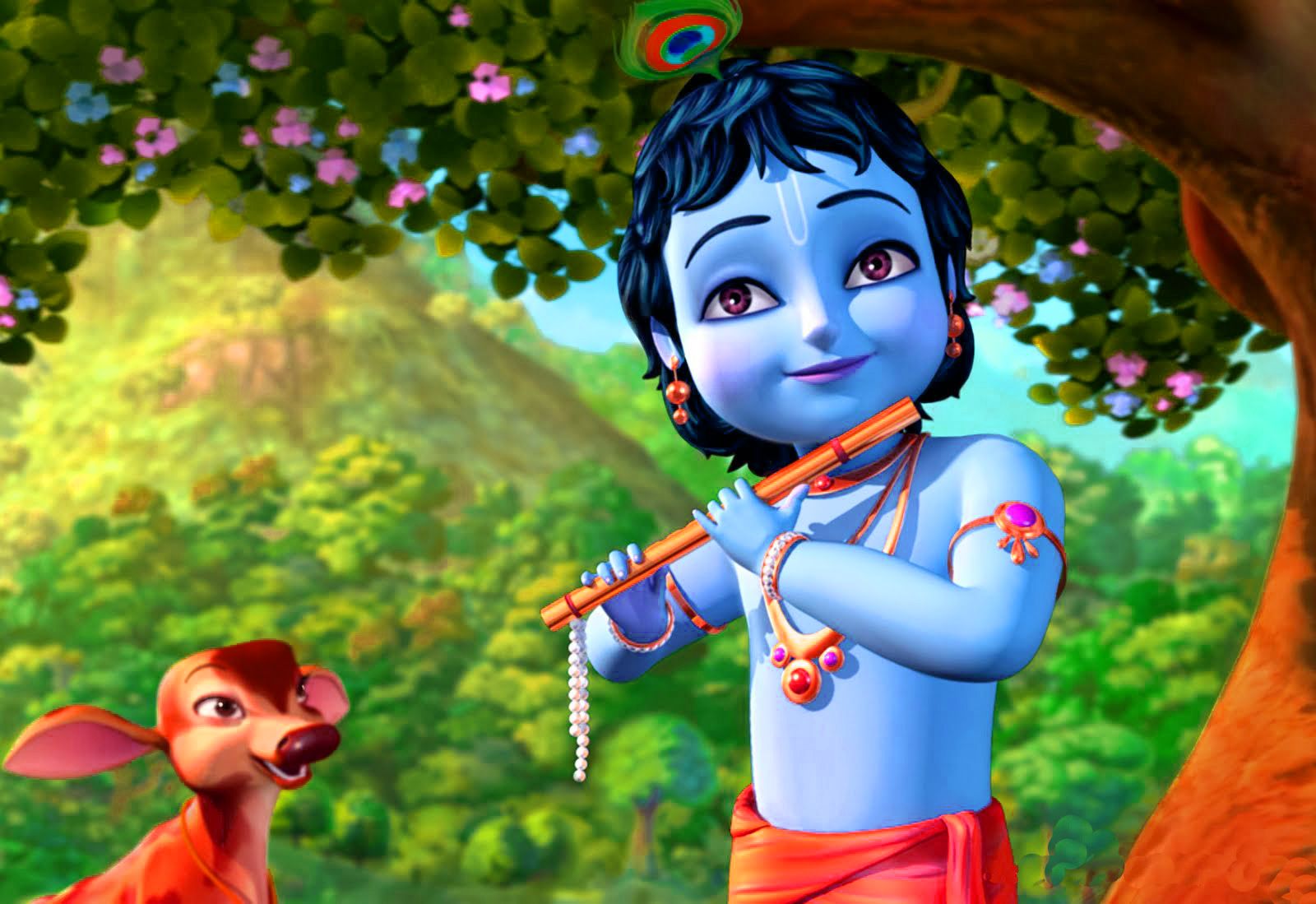 Piccolo Krishna con flauto, 1600x1099 HD, Desktop