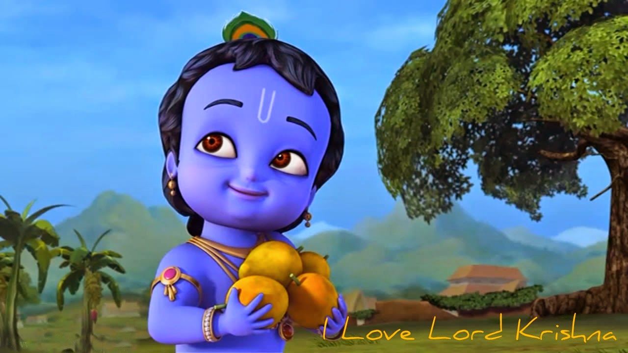 Piccolo Krishna cartone animato, 1280x720 HD, PC Desktop
