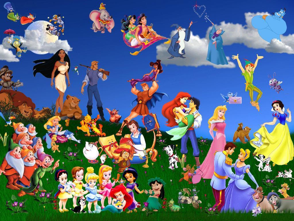 Collage personaggi Disney classici, 1024x768 HD, Laptop