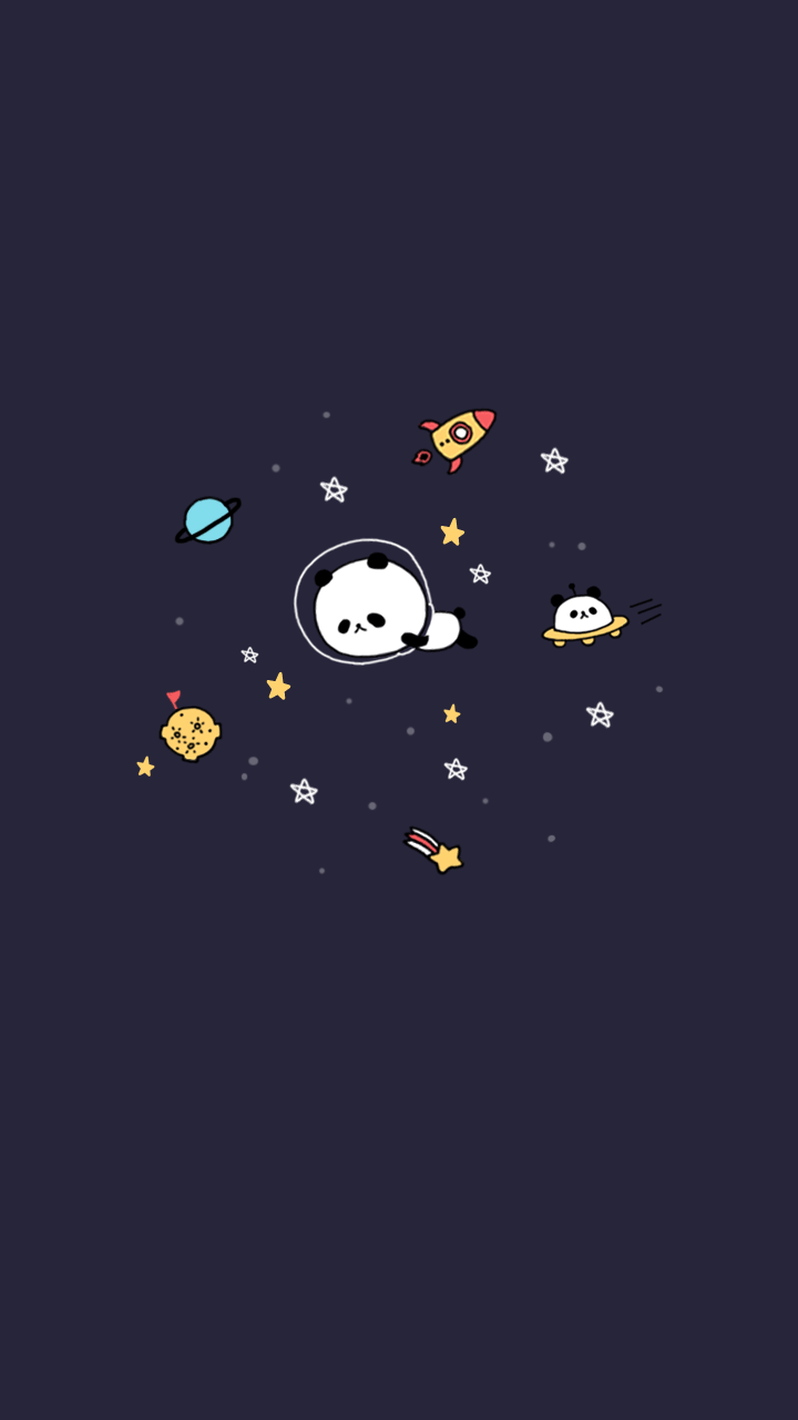 Panda astronauta spazio cartone, 720x1280 Verticale, Mobile