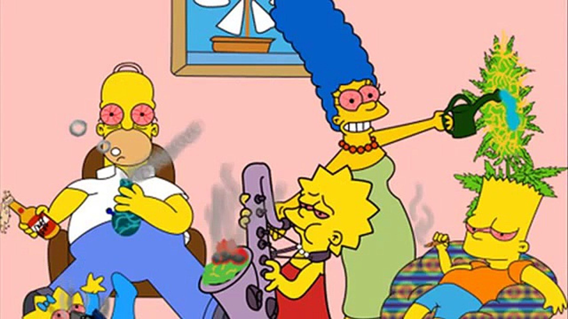 Simpson che fumano erba, serie animata, 1920x1080 Full HD, PC