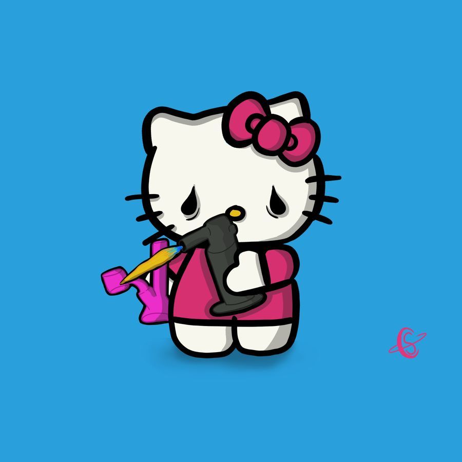Hello Kitty che fuma canna, 900x900 HD, iMac
