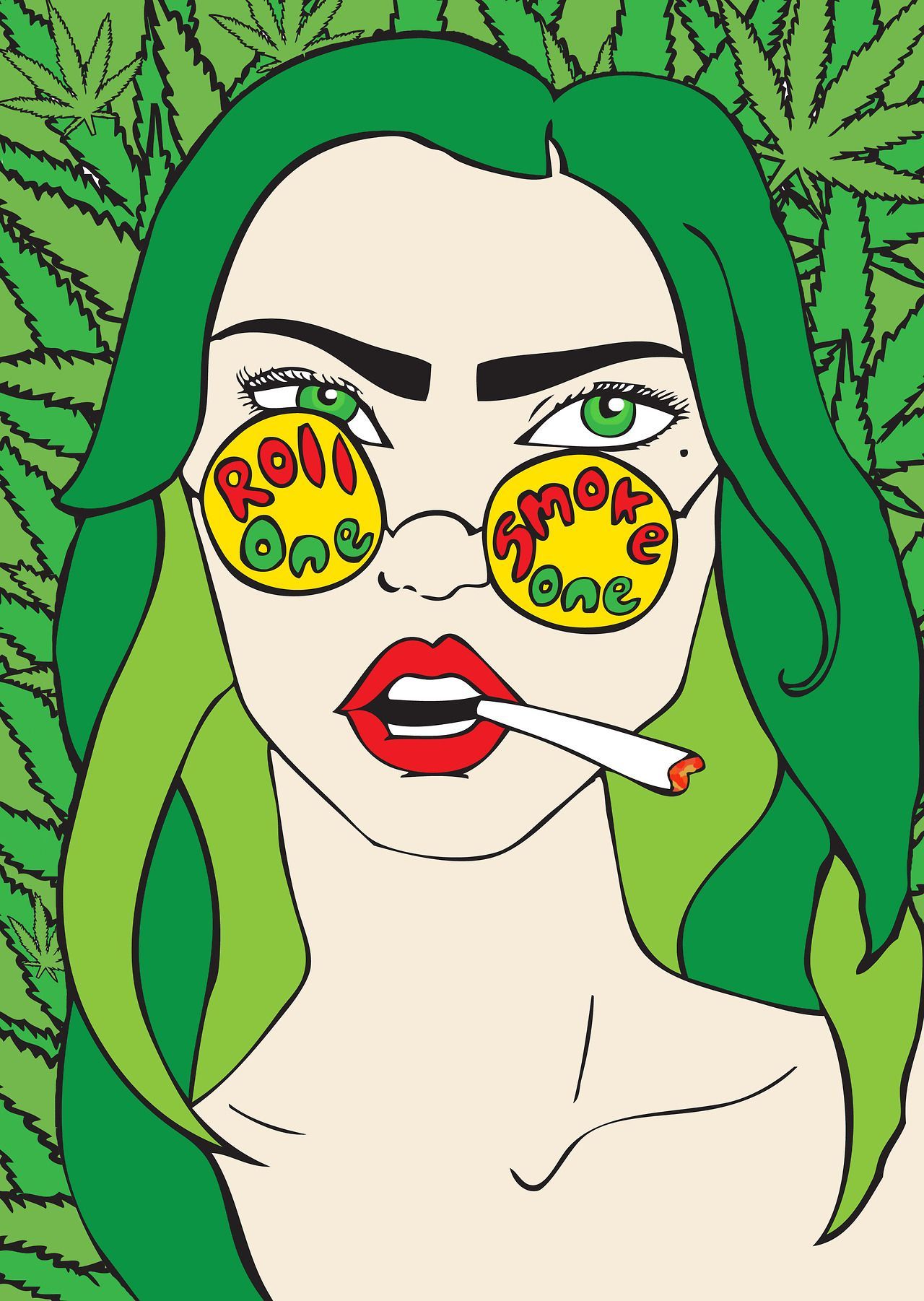 Donna pop art occhiali erba, 1280x1802 Full HD Verticale, iPhone