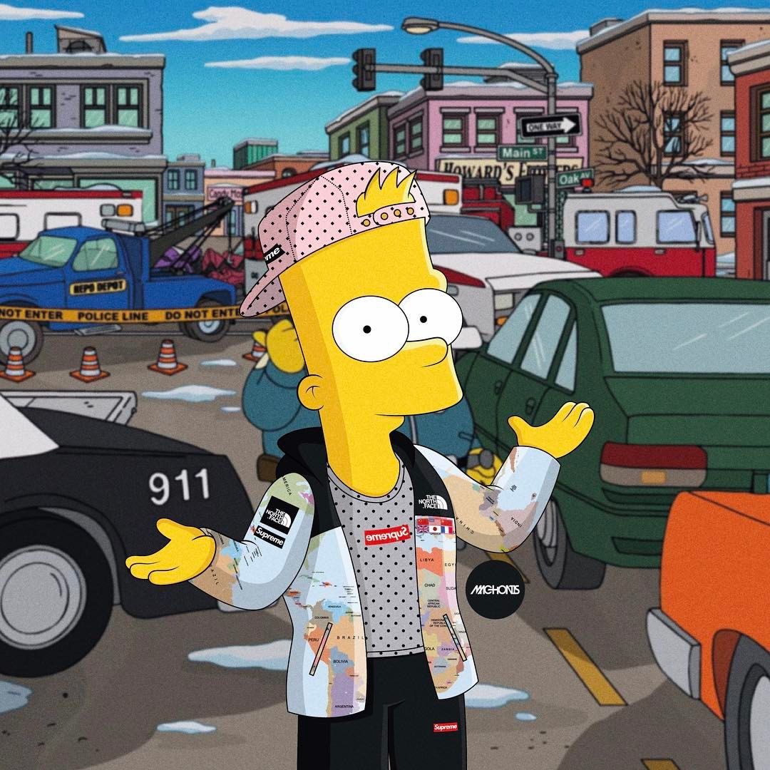 Bart Simpson strada urbana Supreme, 1080x1080 HD, PC Desktop