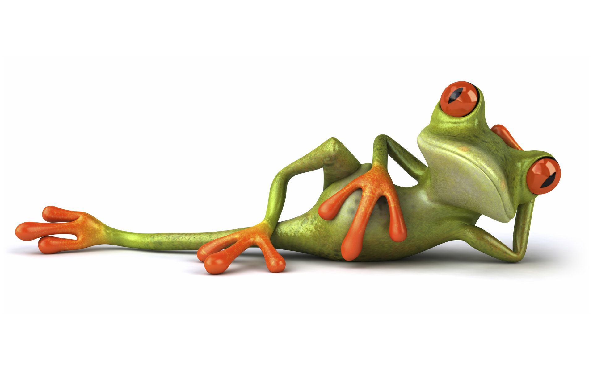 Rana verde cartoon sdraiata, 1920x1200 Full HD+, Desktop