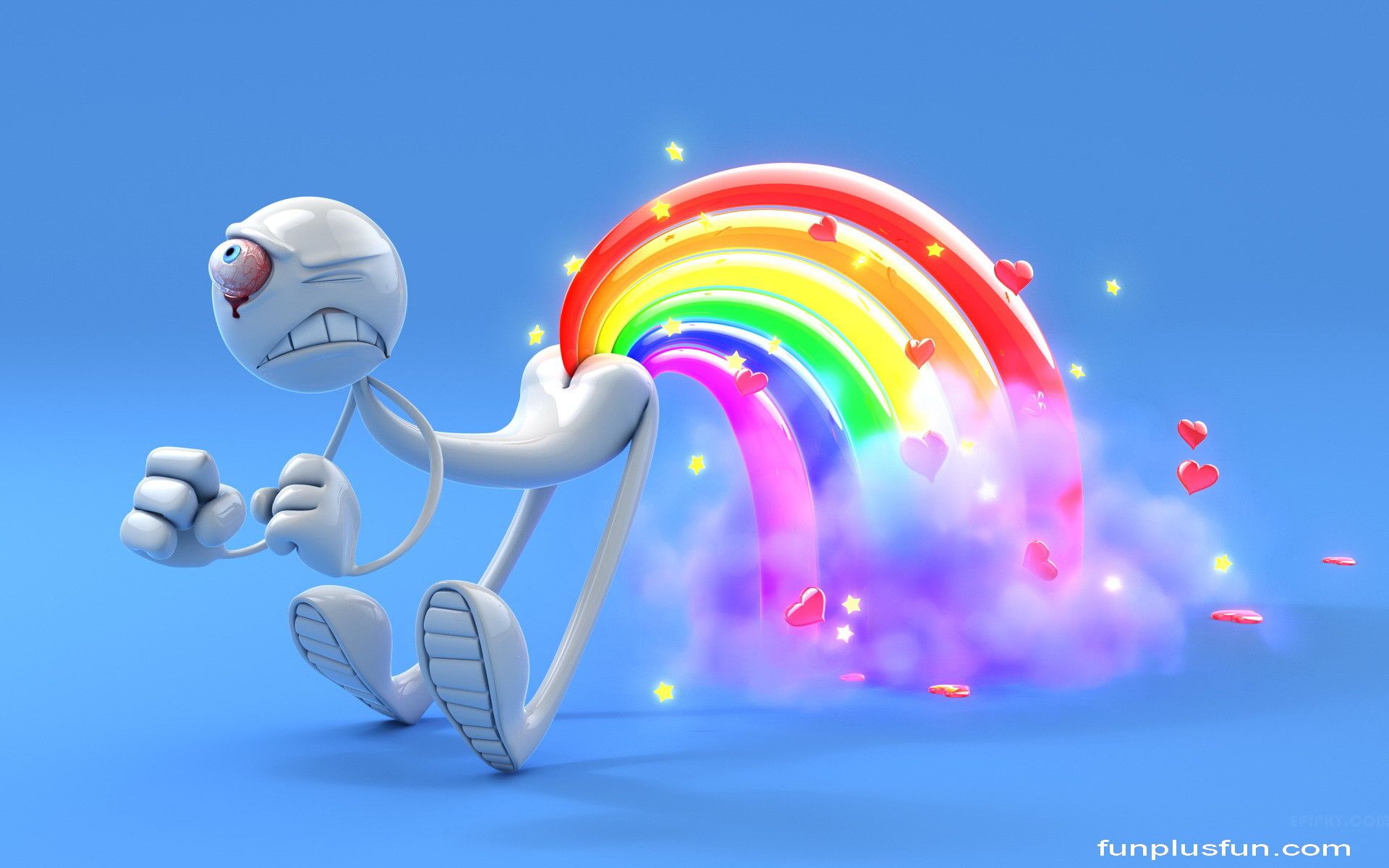 omino bianco vomita arcobaleno, 1920x1200 Full HD+ WUXGA, PC