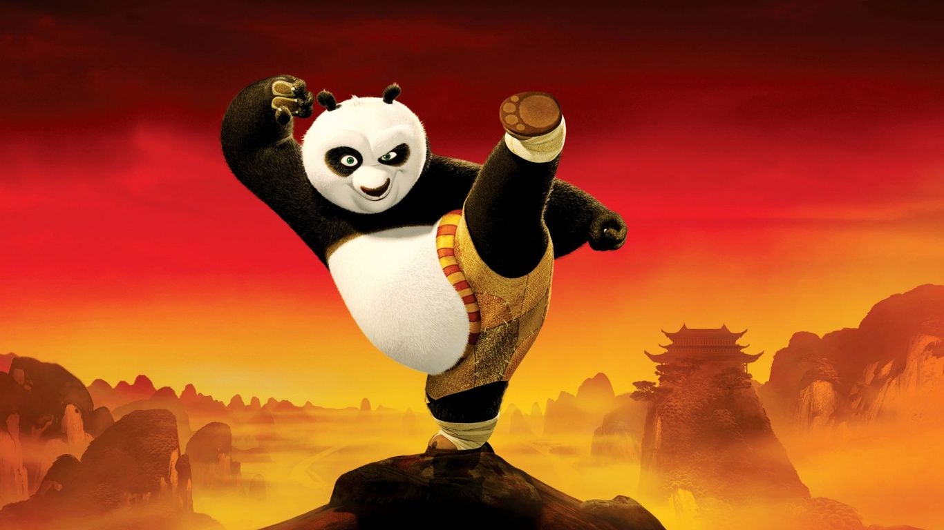 Kung Fu Panda posa combattimento, DreamWorks, 1366x768 720p, PC