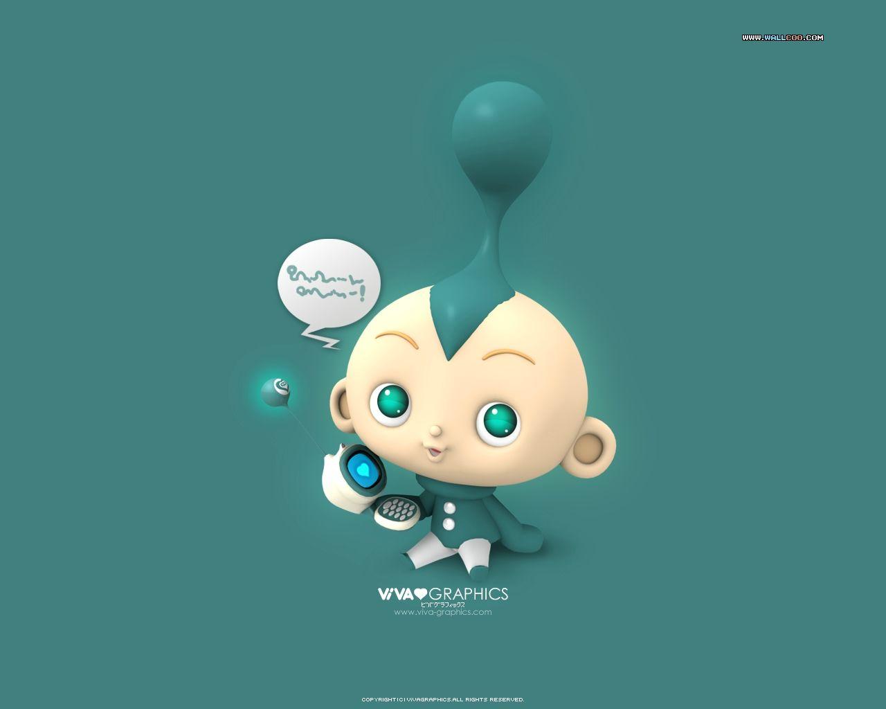 Personaggio 3D bambino teal, 1280x1024 HD, Desktop
