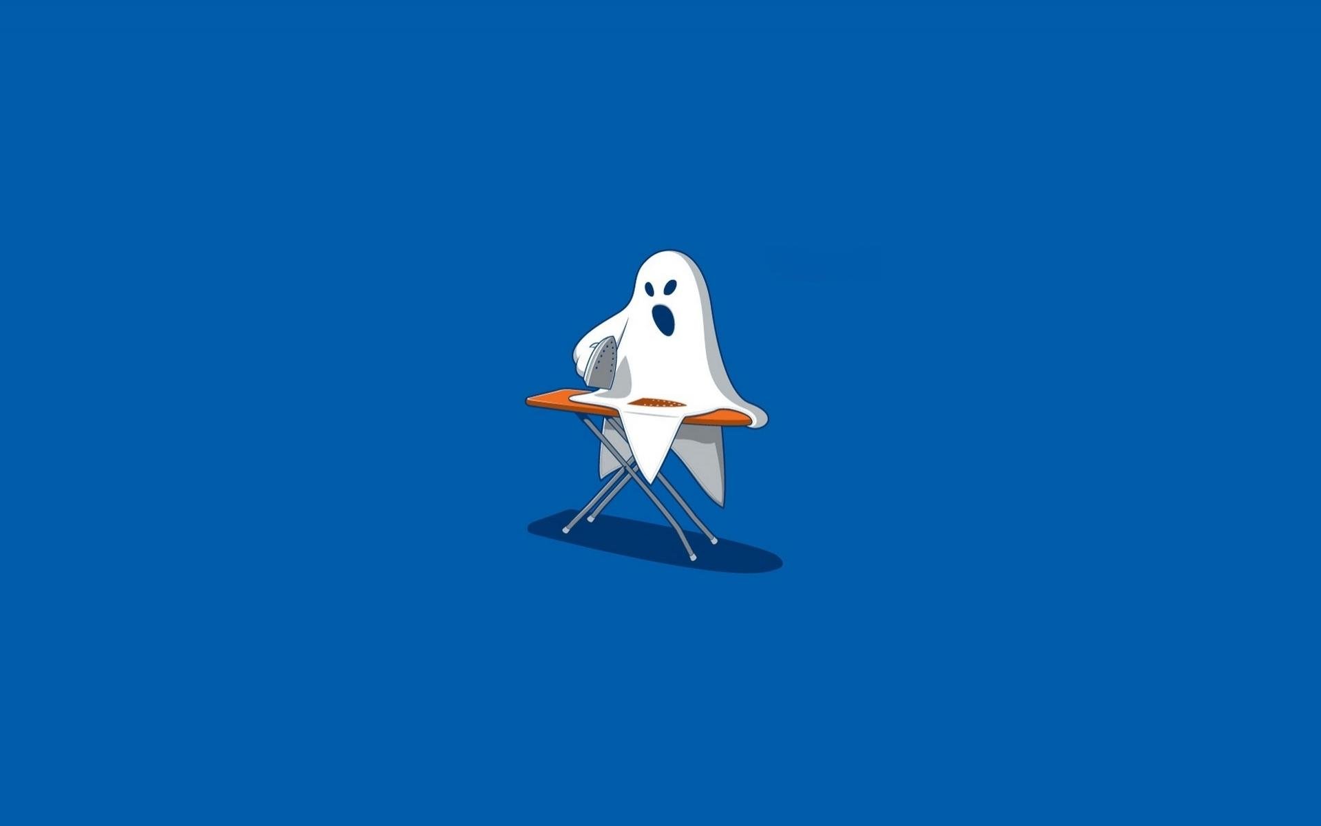 Fantasma che stira, sfondo blu, 1920x1200 Full HD+, Desktop