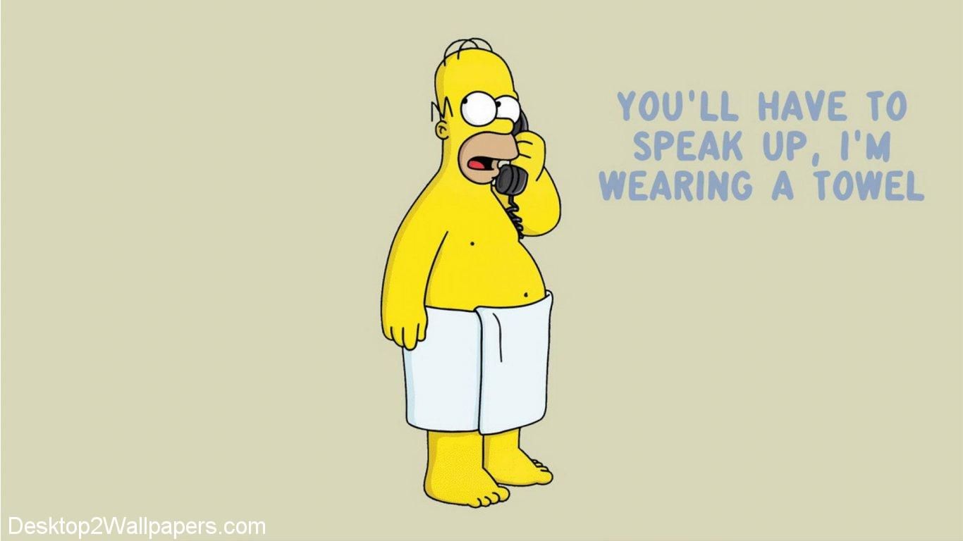 Homer Simpson con asciugamano, 1366x768 720p, PC