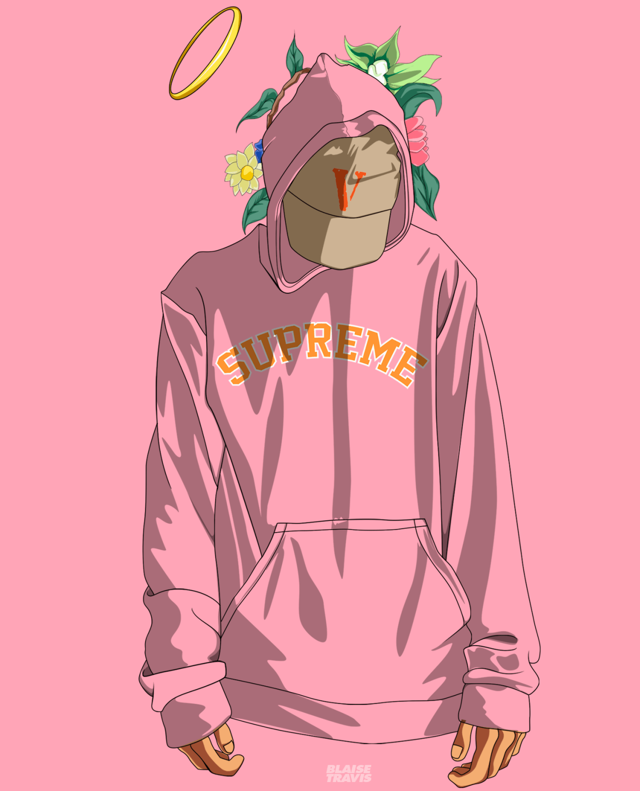 Personaggio felpa Supreme rosa, New York, 1280x1583 Full HD Verticale, Smartphone