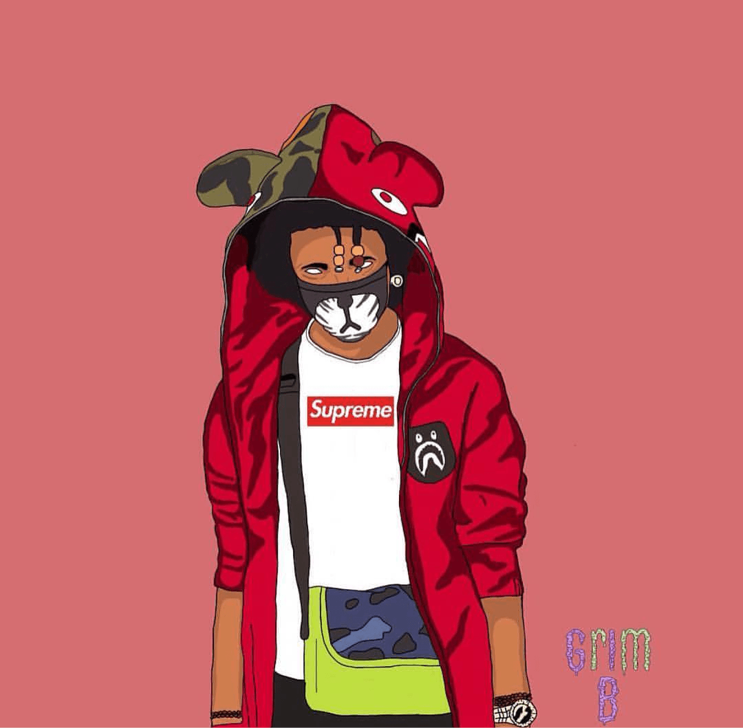Personaggio cartoon Supreme rosso, streetwear, 1080x1059 HD, Desktop
