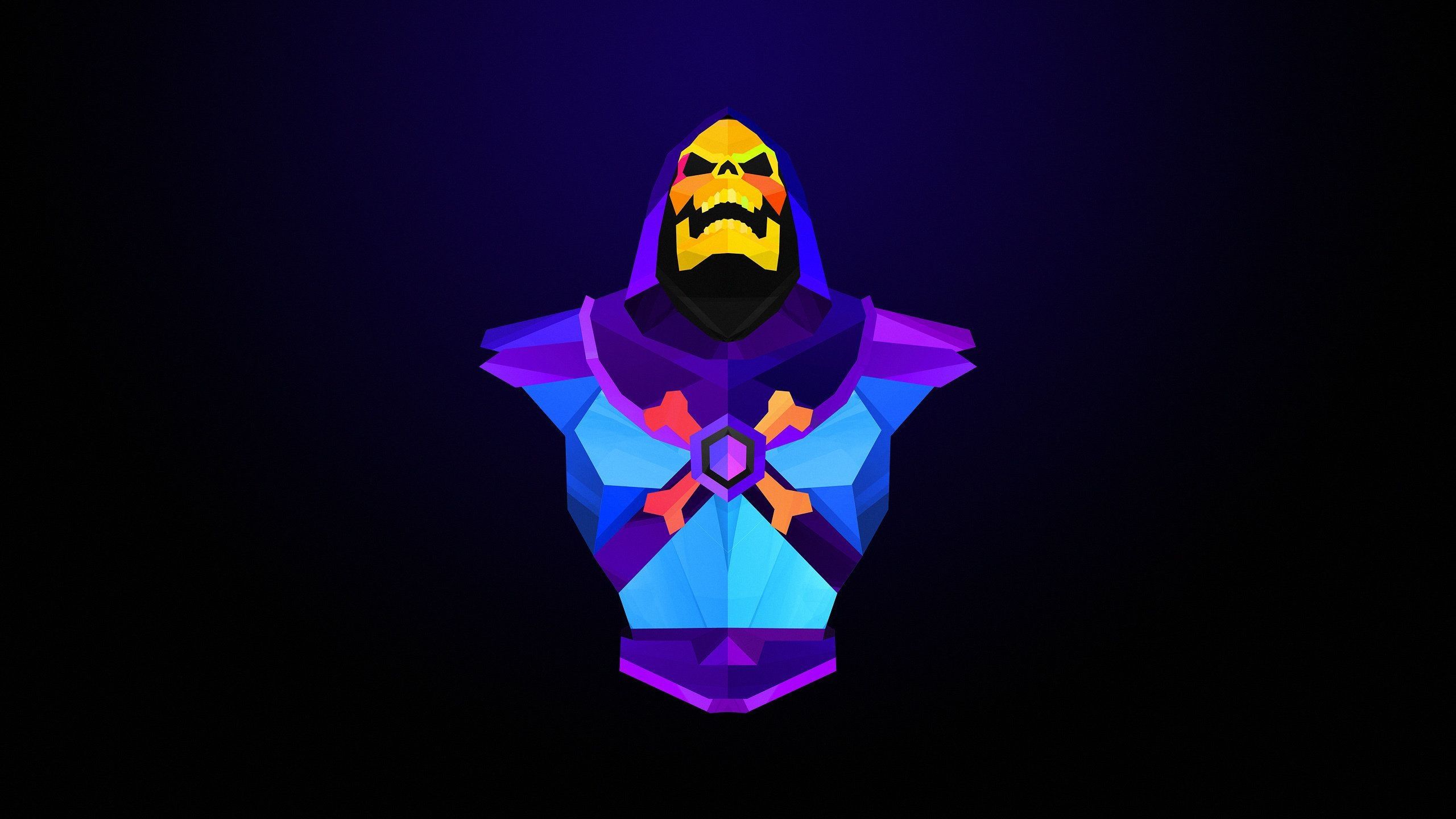 Skeletor low poly geometrico, 2560x1440 2K QHD, PC