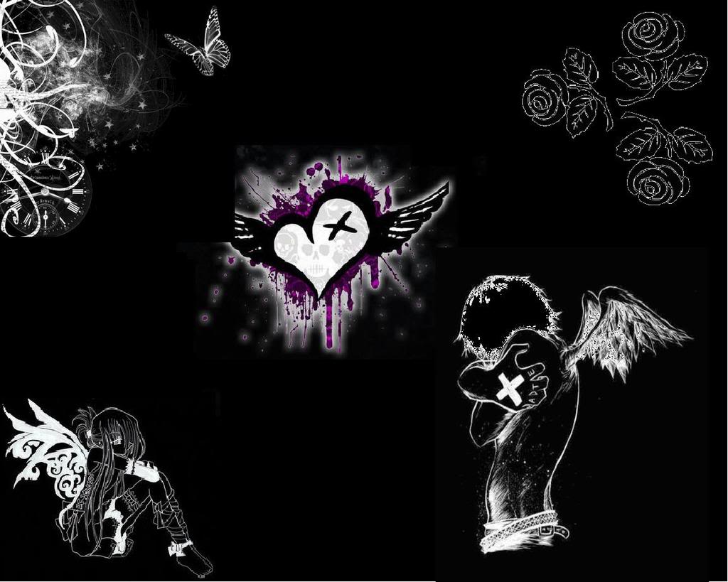 Cuore emo alato viola, 1024x819 HD, Laptop