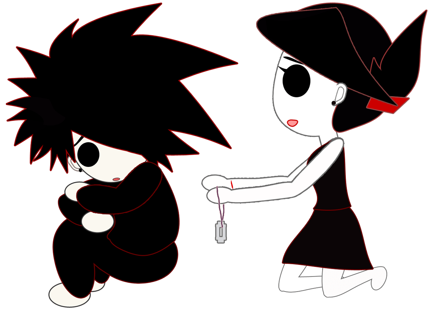 Personaggi emo cartoon coppia, 1400x1000 HD, Desktop