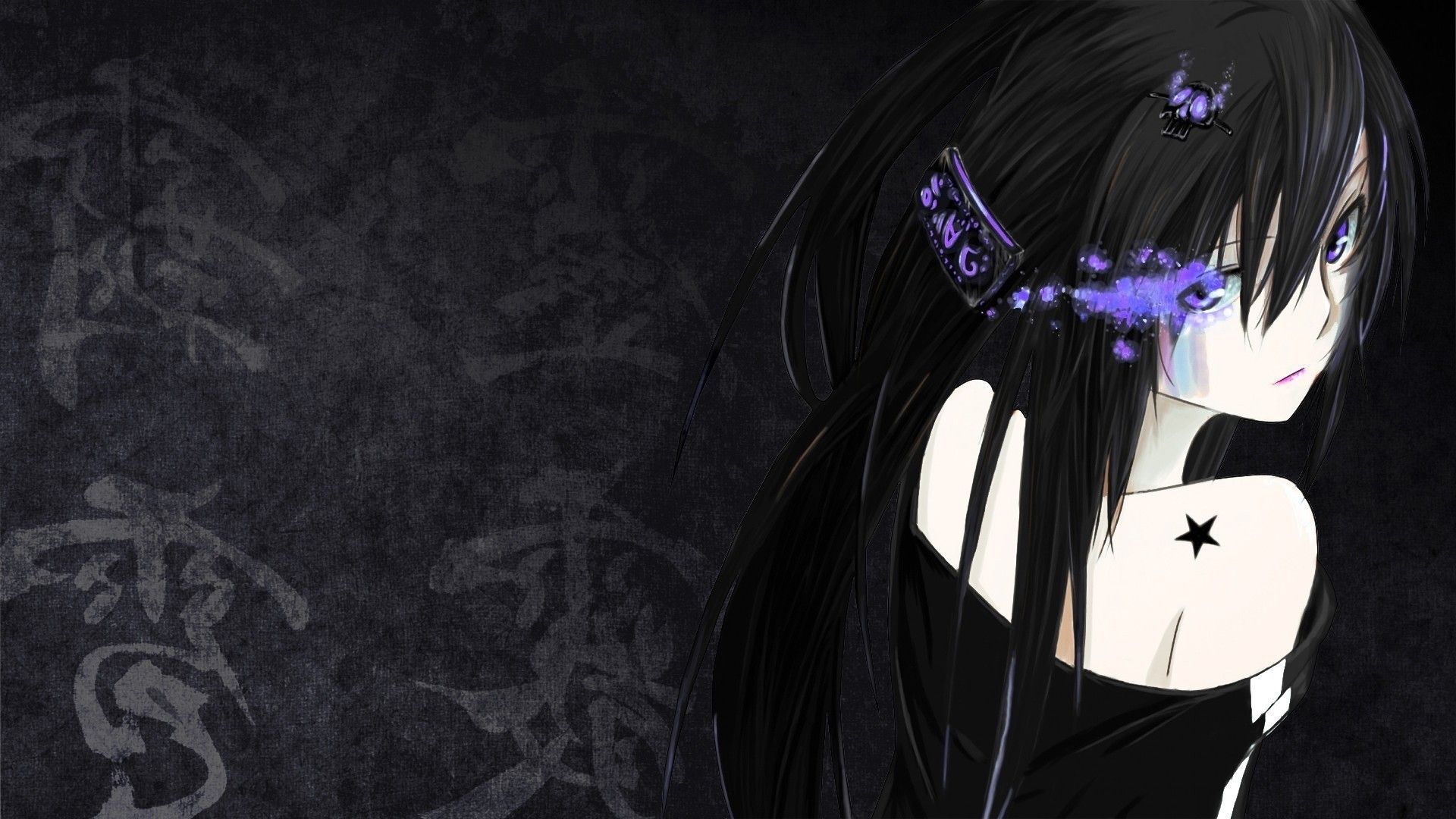 Ragazza anime emo capelli neri, 1920x1080 Full HD, Laptop