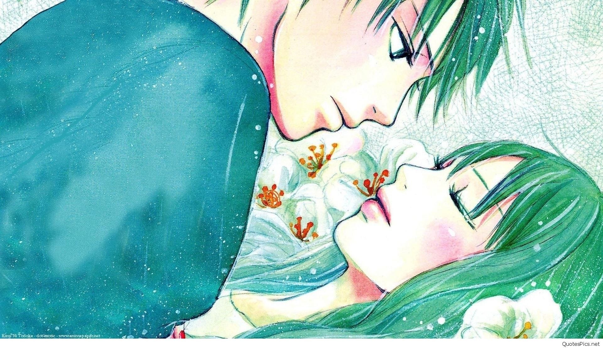 Coppia anime abbraccio fiori, 1920x1110 1080p, Desktop