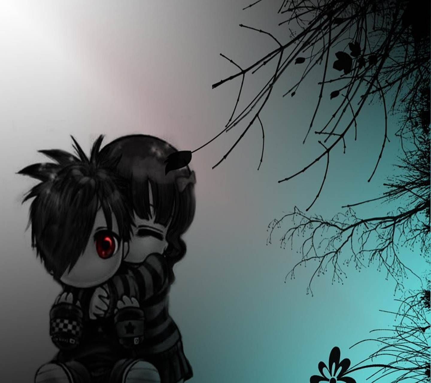 Ragazzo emo disegno bianco nero, 1024x768 HD, Desktop