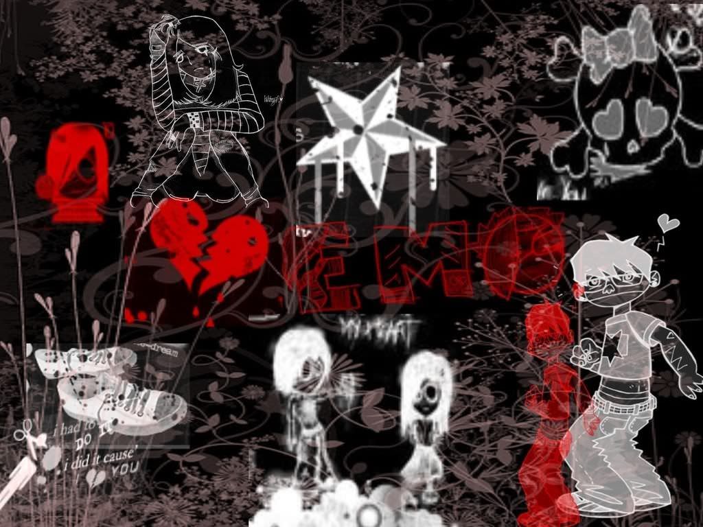 Coppia emo cuore rosso, 1024x768 HD, Desktop