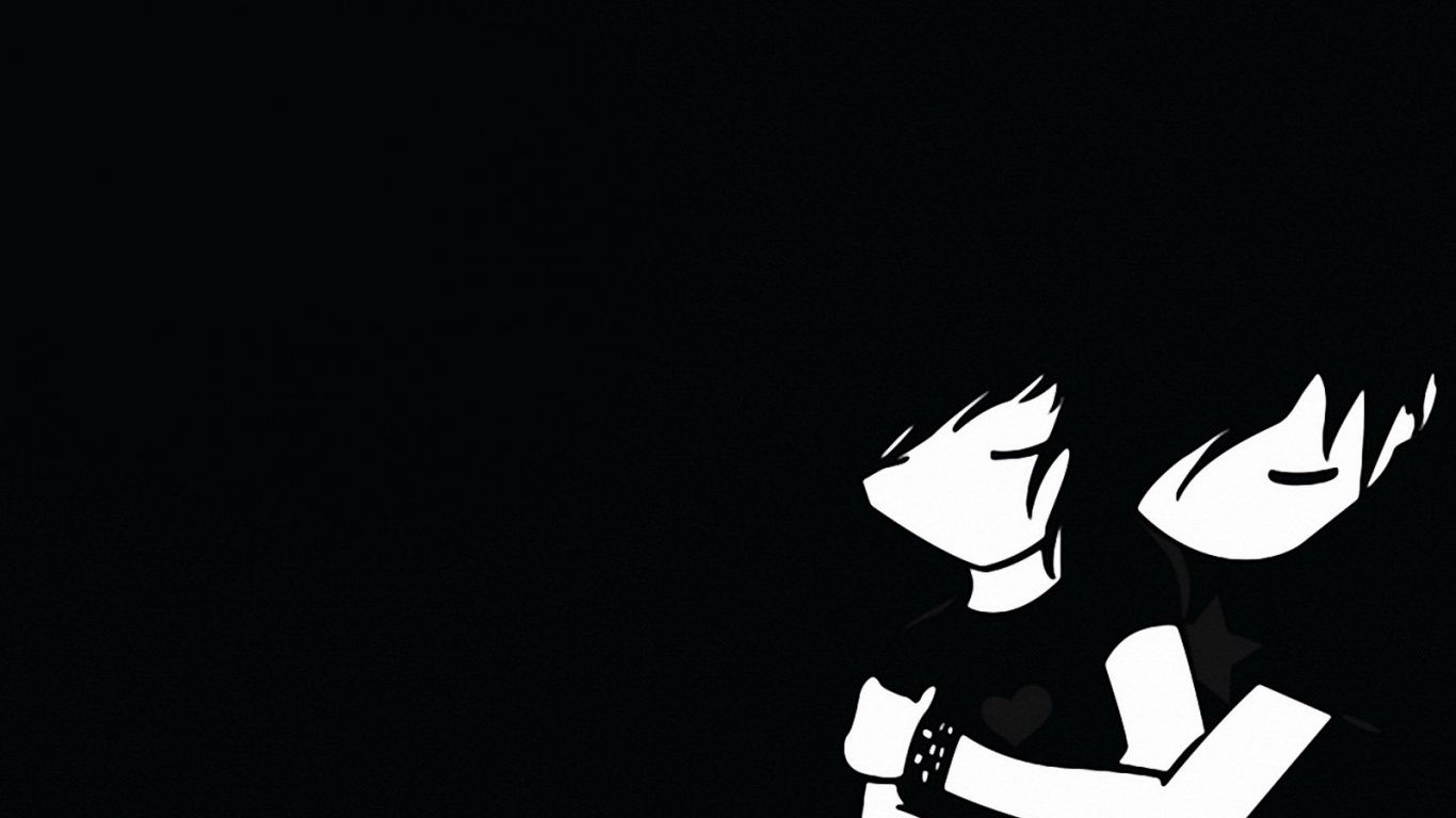 Personaggi emo bianco e nero, 1366x768 720p, PC