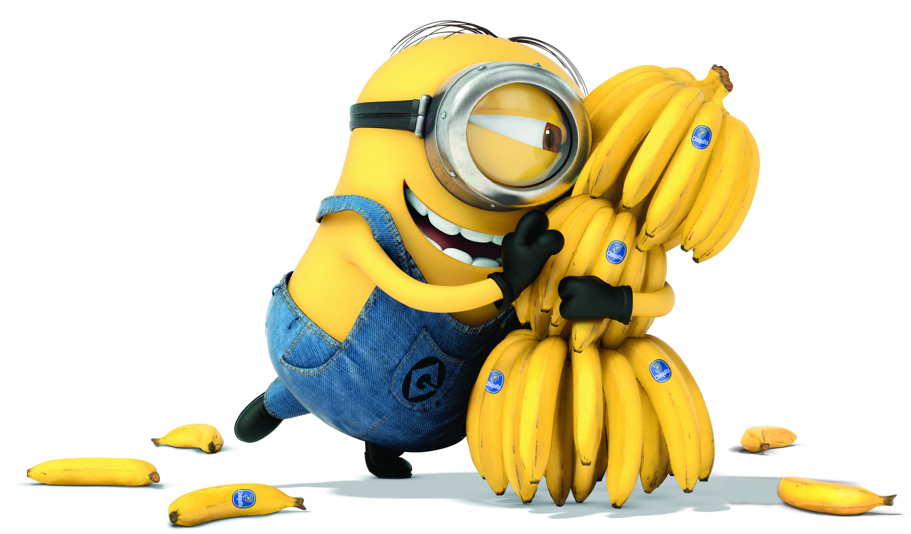Minion con banane, cartone animato, 3000x1760 2K+, Laptop