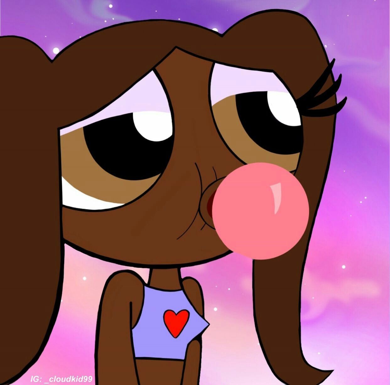 Cartone ragazza bolla gomma, 1242x1226 HD, Laptop