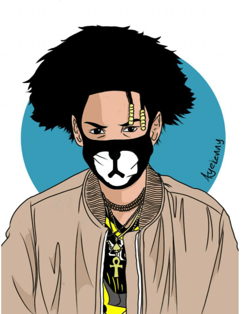 Rapper con maschera stile hood, 813x1059 Full HD Verticale, iPhone