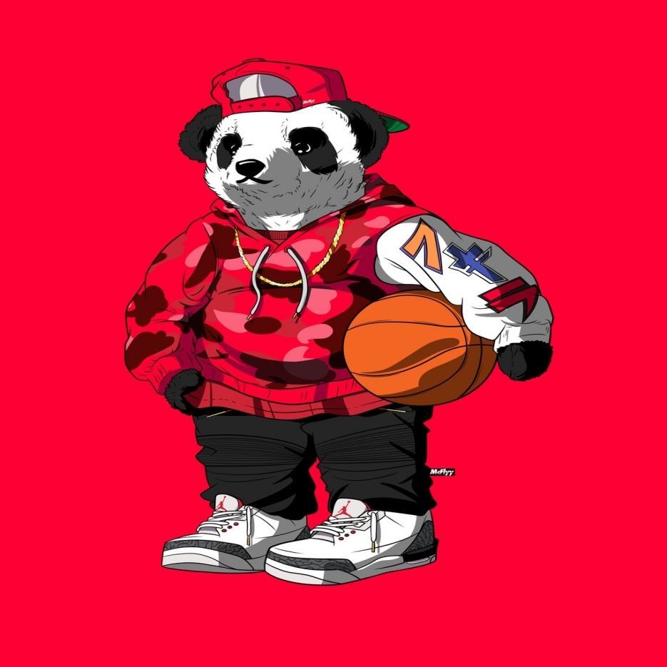 Panda hip-hop con basket e sneaker, 935x935 HD, PC