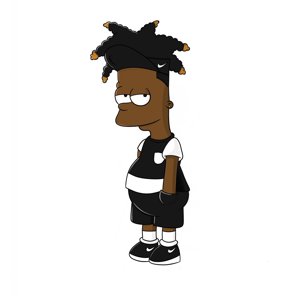Personaggio Simpson stile thug Nike, swoosh, 1200x1200 HD, PC