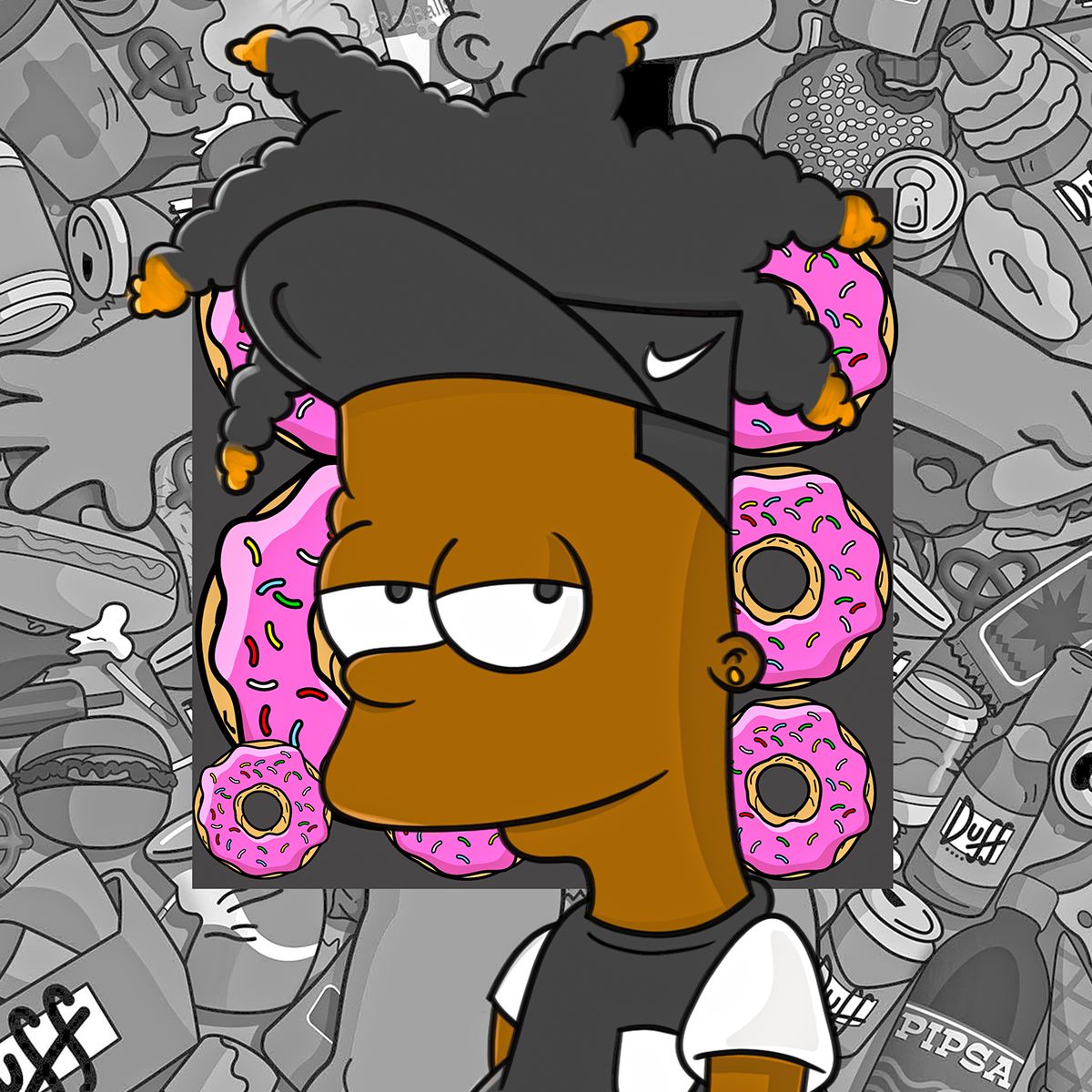 Bart Simpson thug con Nike, serie animata, 1200x1200 HD, Desktop