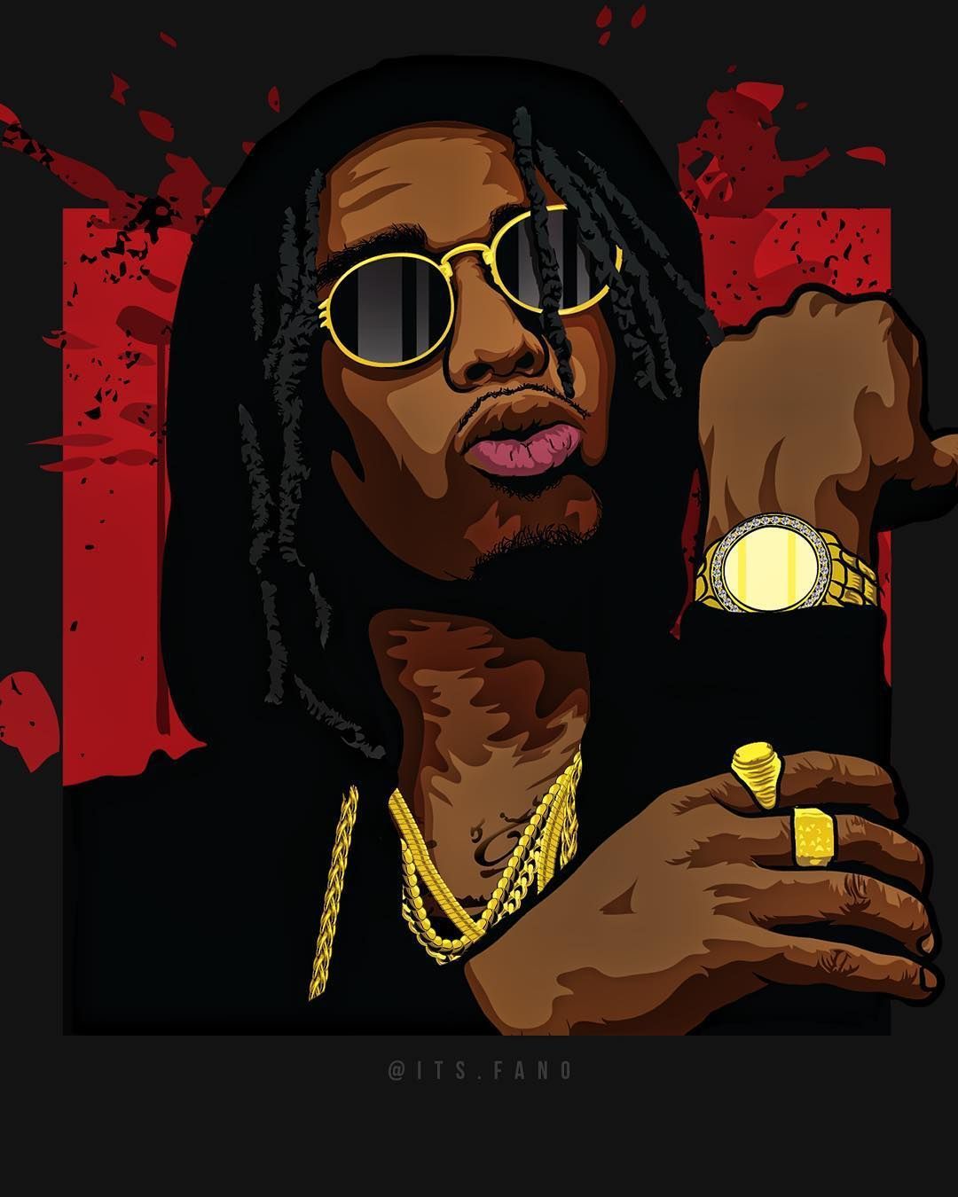 Rapper stile cartoon occhiali dorati, 1080x1350 Verticale, Telefono
