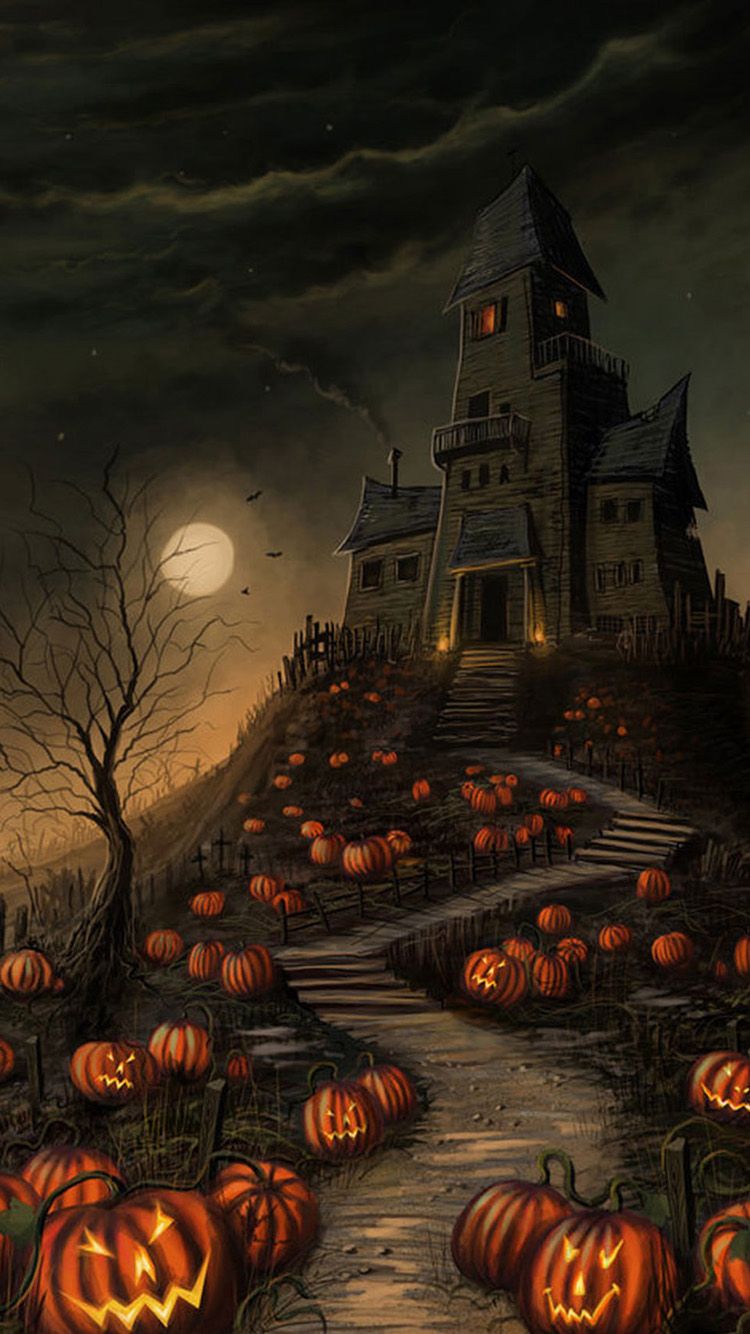 Casa stregata zucche Halloween, 750x1334 Full HD Verticale, iPhone