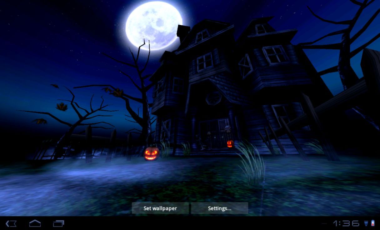 Casa stregata luna piena, 1216x736 HD, PC