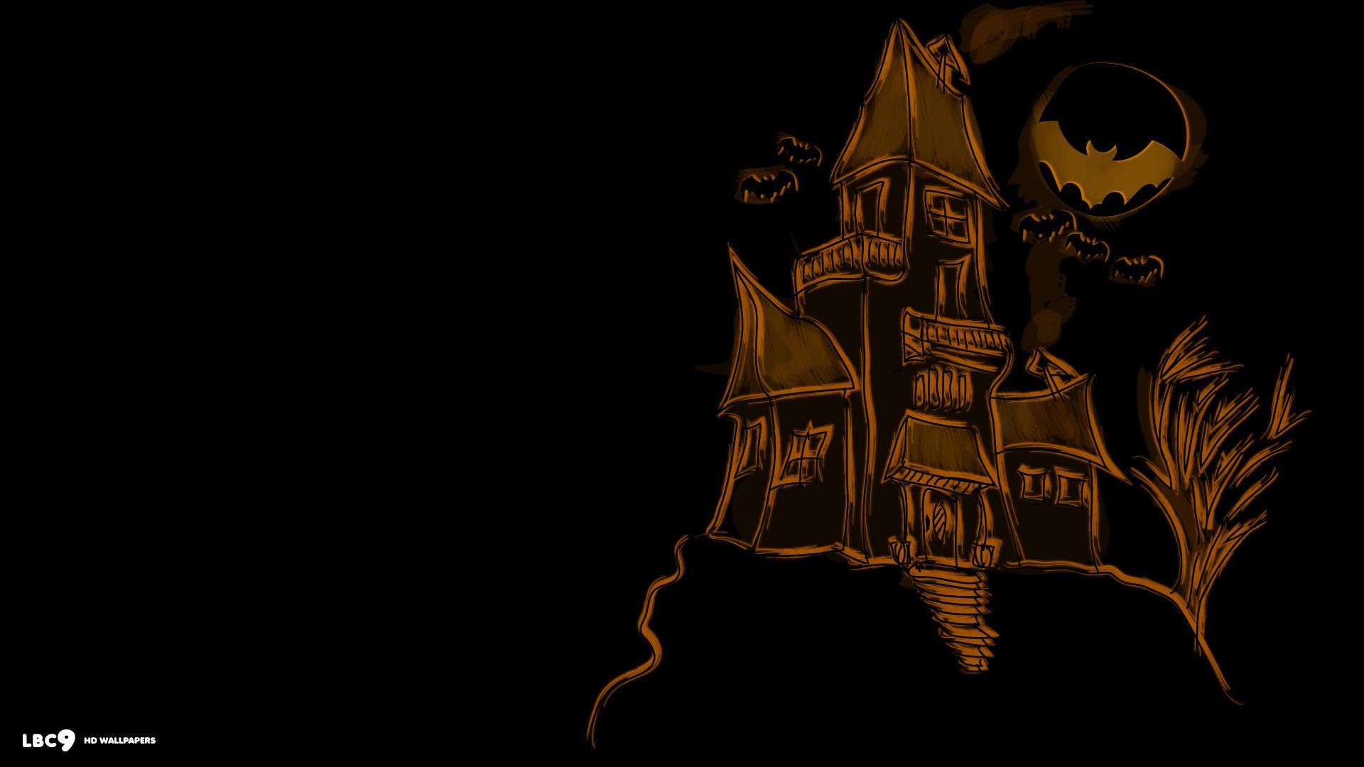 Casa stregata Halloween arancione, 1920x1080 Full HD 1080p, Desktop