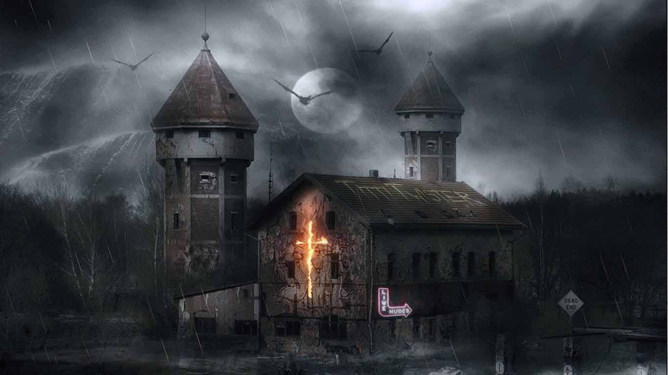 Casa stregata di Halloween, 1366x768 HD, Desktop