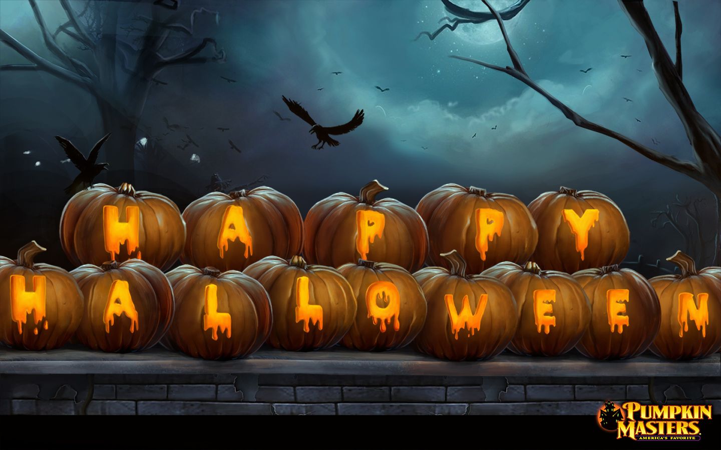 Zucche intagliate Happy Halloween, 1440x900 720p, Laptop