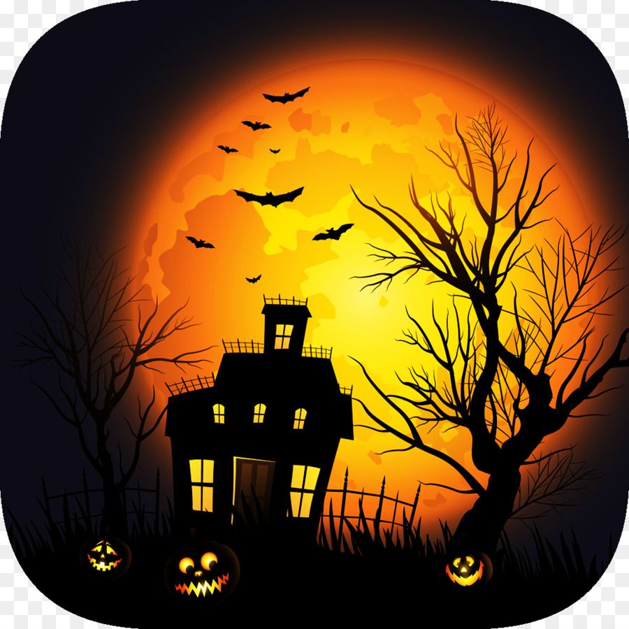 Casa stregata luna arancione, 900x900 HD, iMac