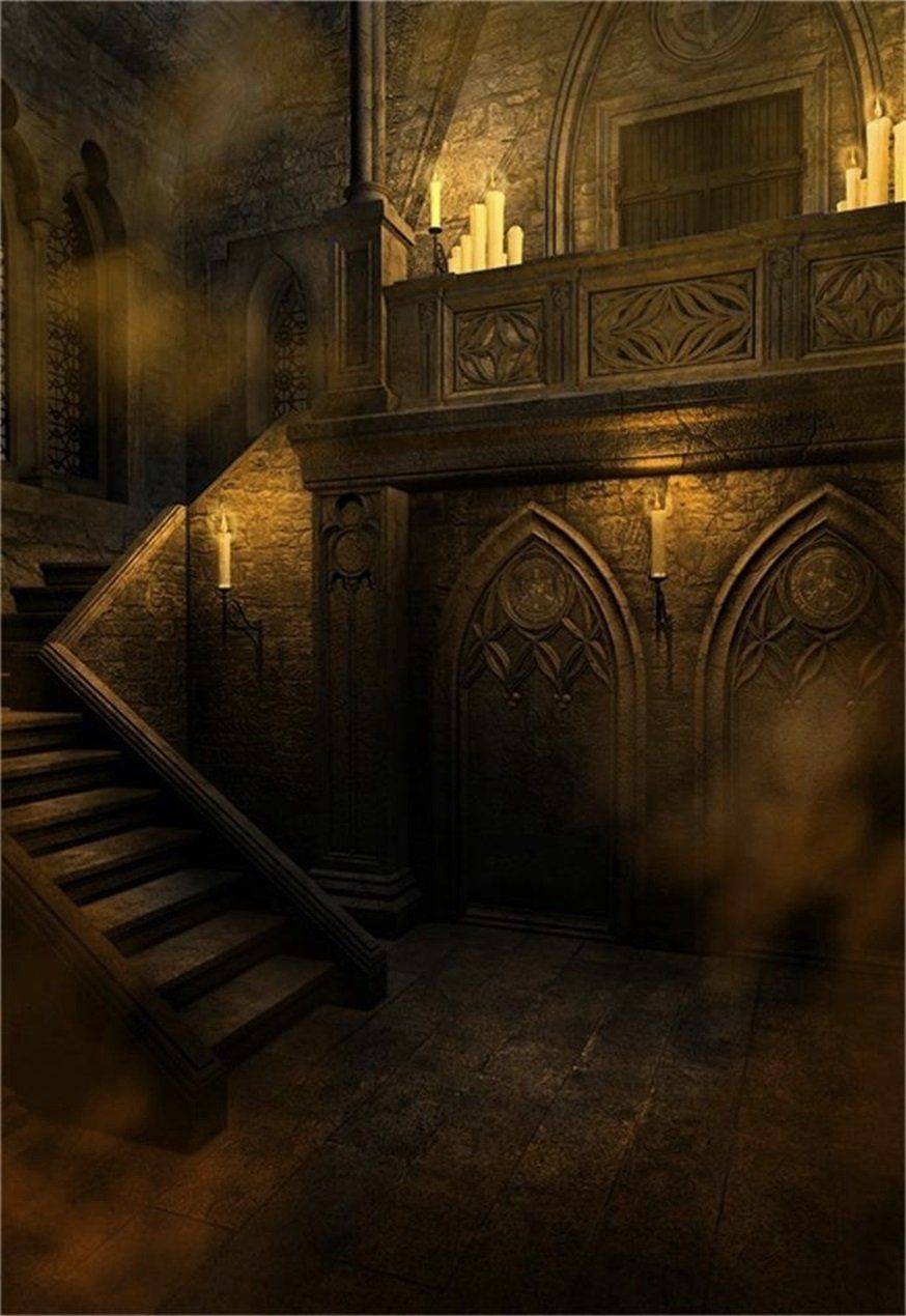 Stanza gotica medievale in ombra, 874x1270 Verticale, Android