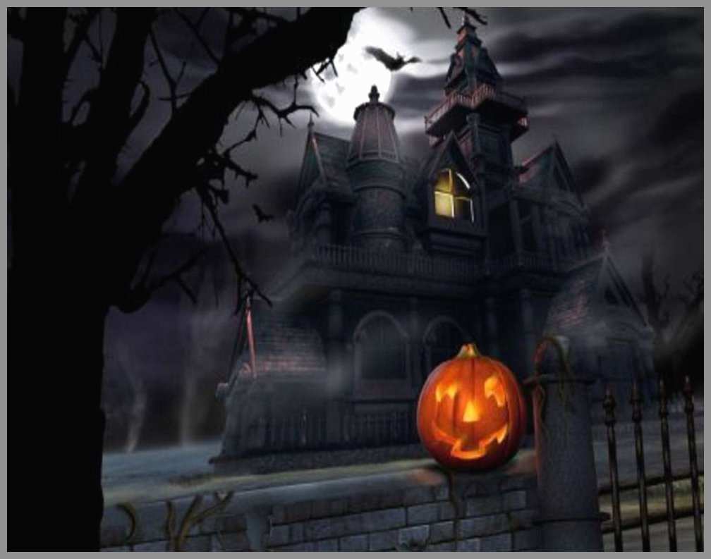 Casa stregata Halloween con zucca, 1008x793 HD, Desktop