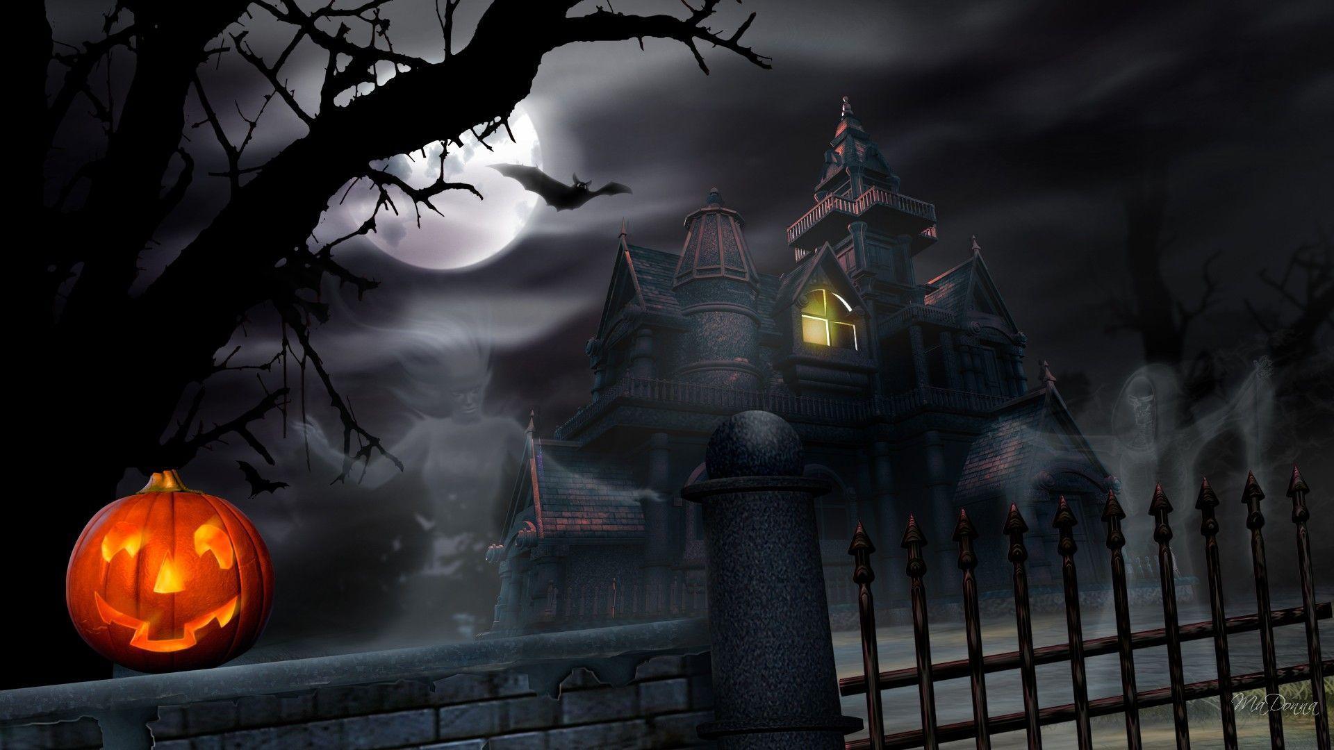 Casa stregata con zucca Halloween, 1920x1080 Full HD 1080p, PC Desktop
