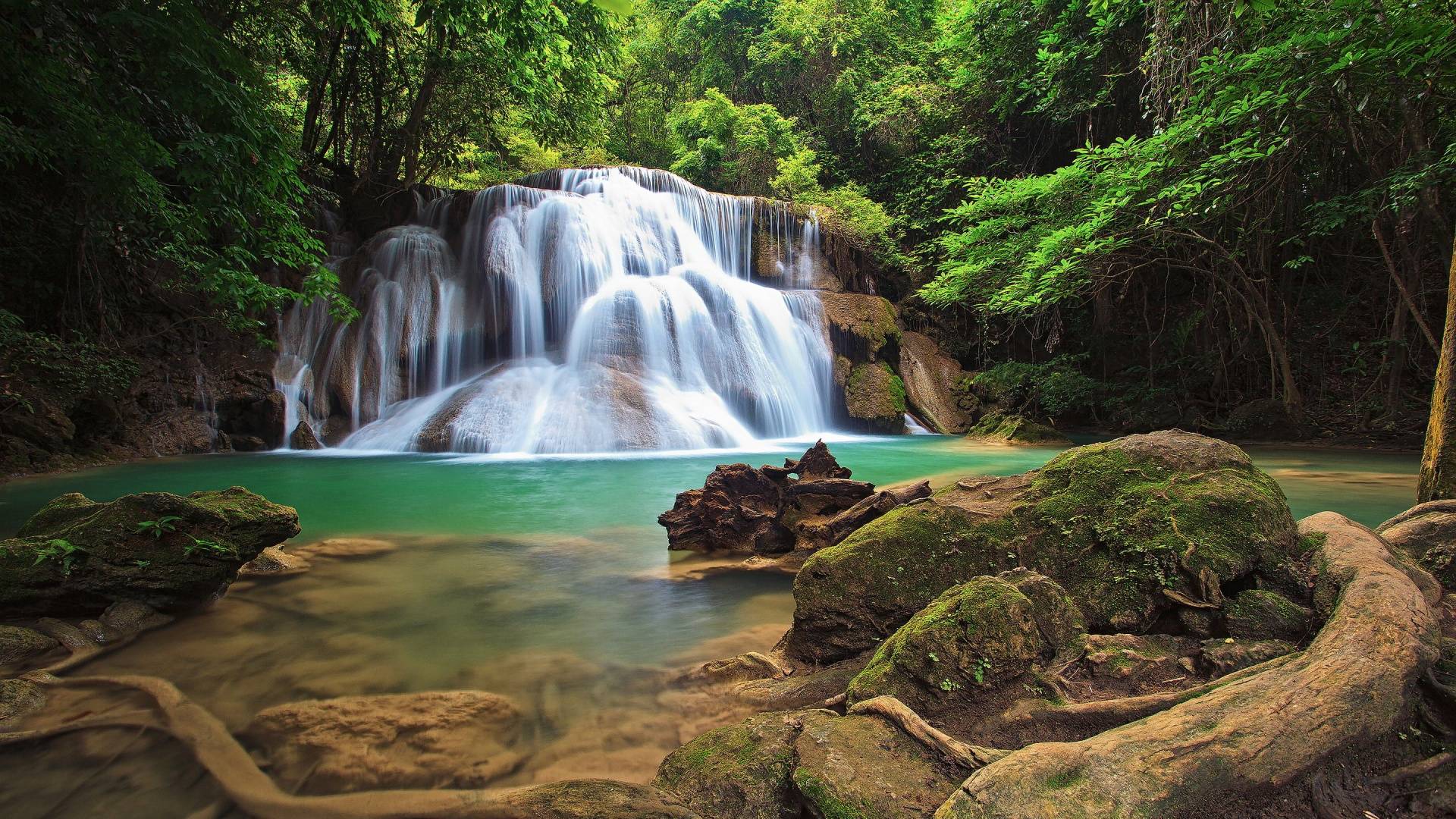 Cascata nella foresta tropicale, 1920x1080 Full HD 1080p, PC Desktop