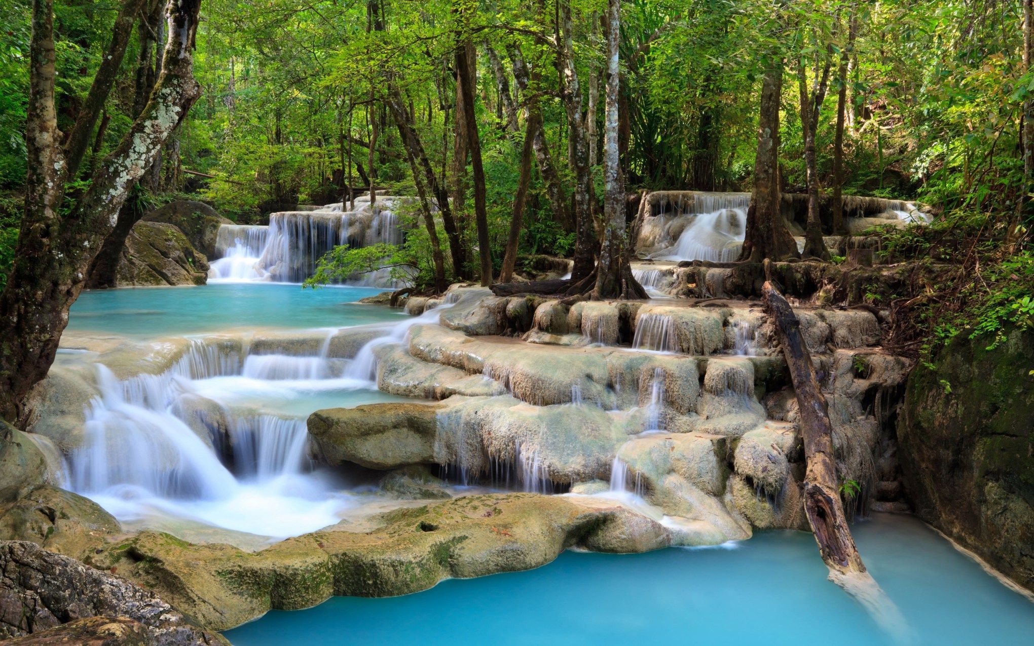 Cascata turchese nella foresta, 2040x1275 Hi-Res, PC