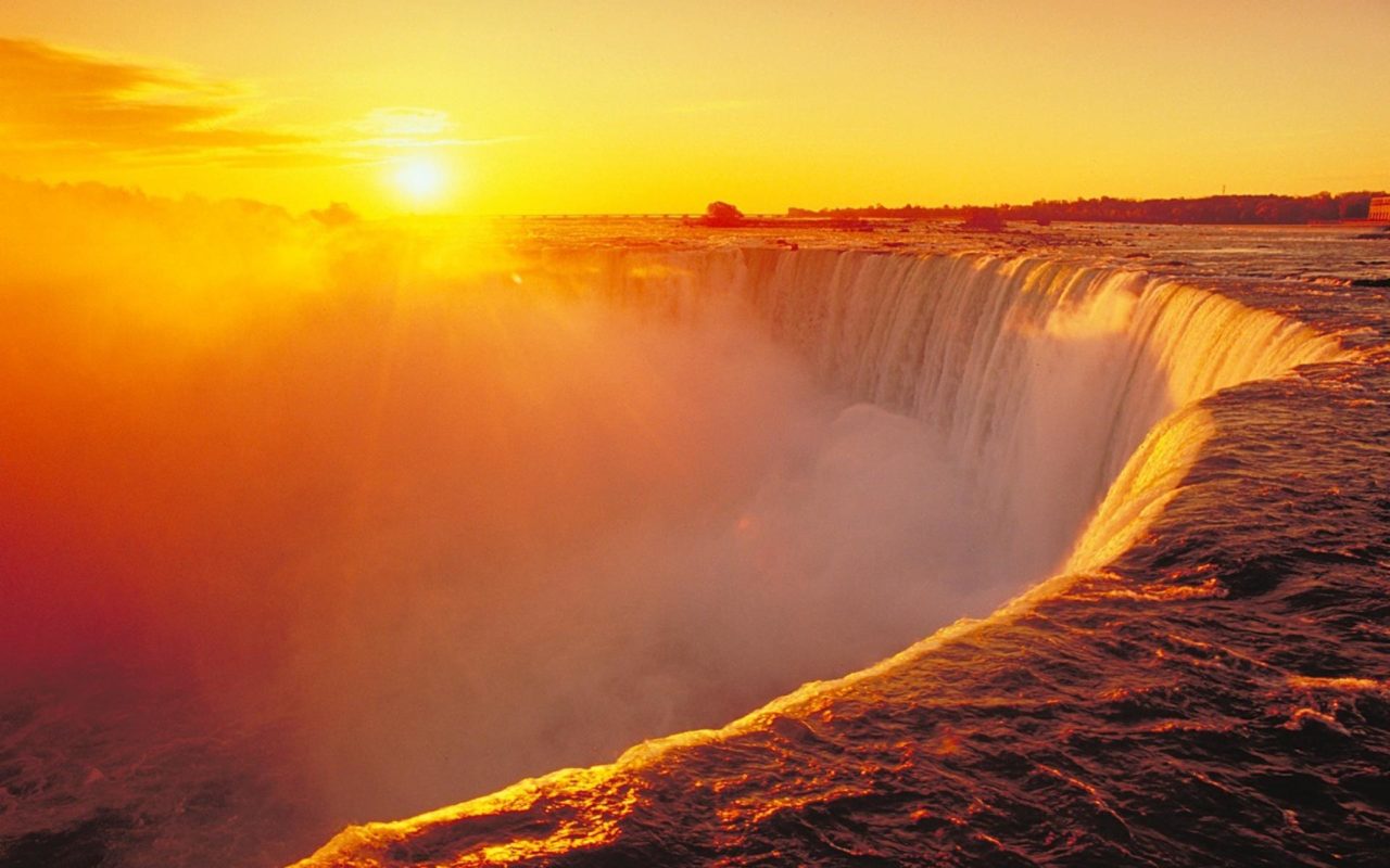 Cascate del Niagara al tramonto, 1280x800 720p, PC