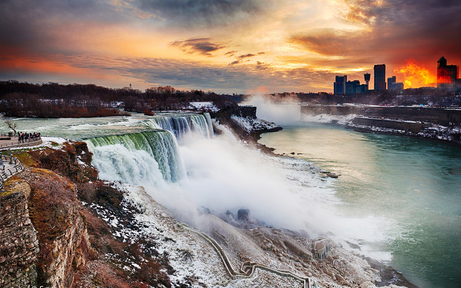 Cascate del Niagara al tramonto, 1920x1200 Full HD+, Desktop