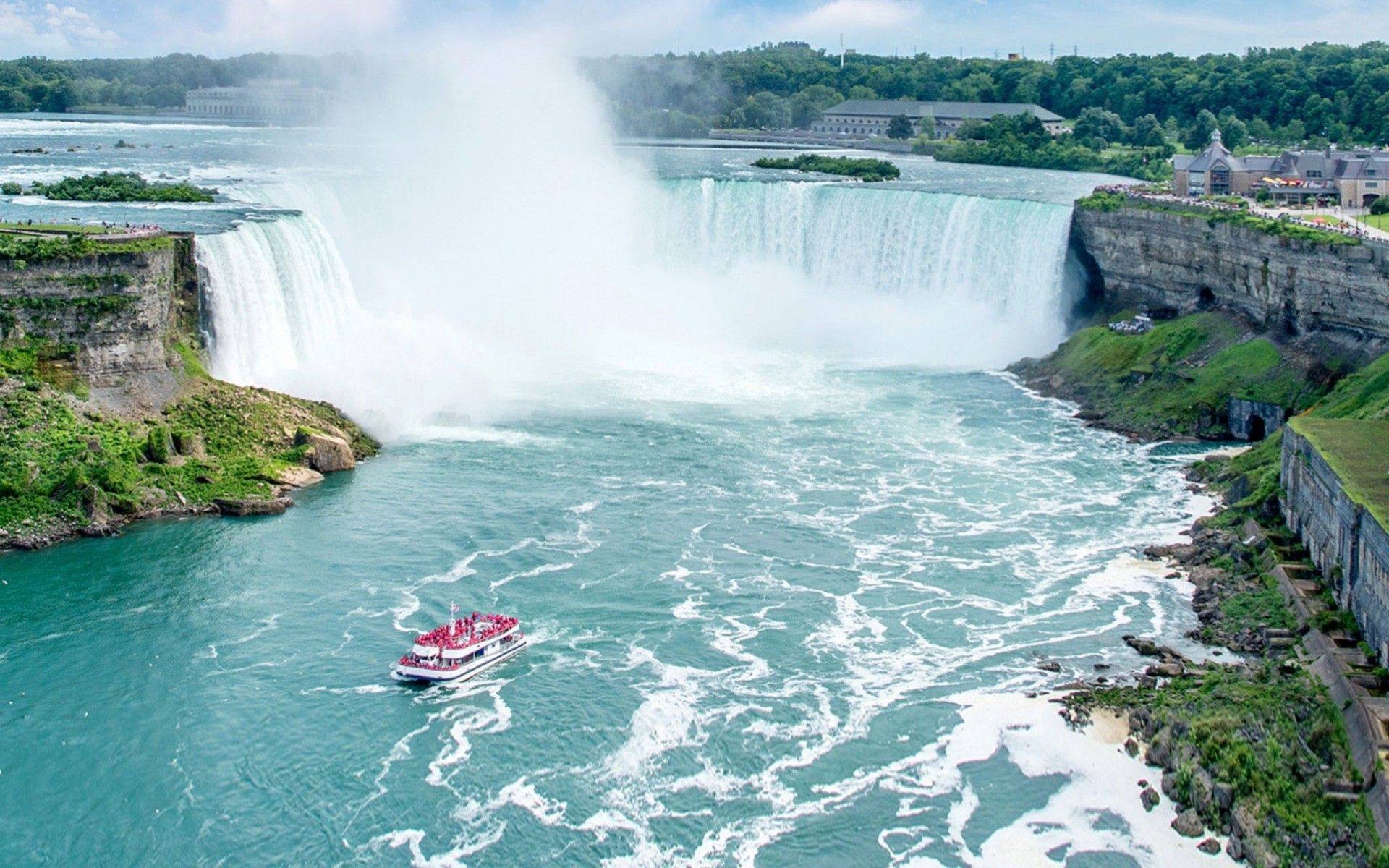 Cascate del Niagara con barca turistica, 1920x1200 WUXGA, PC
