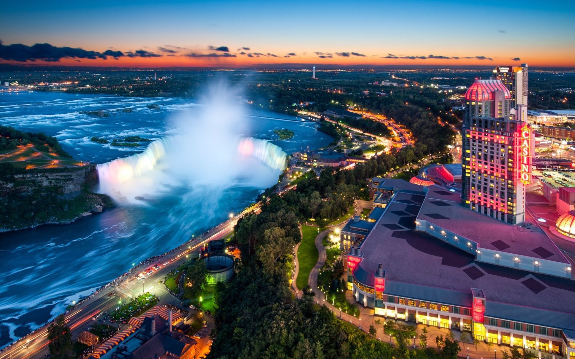 Cascate del Niagara al tramonto, 1920x1200 Full HD+, Desktop