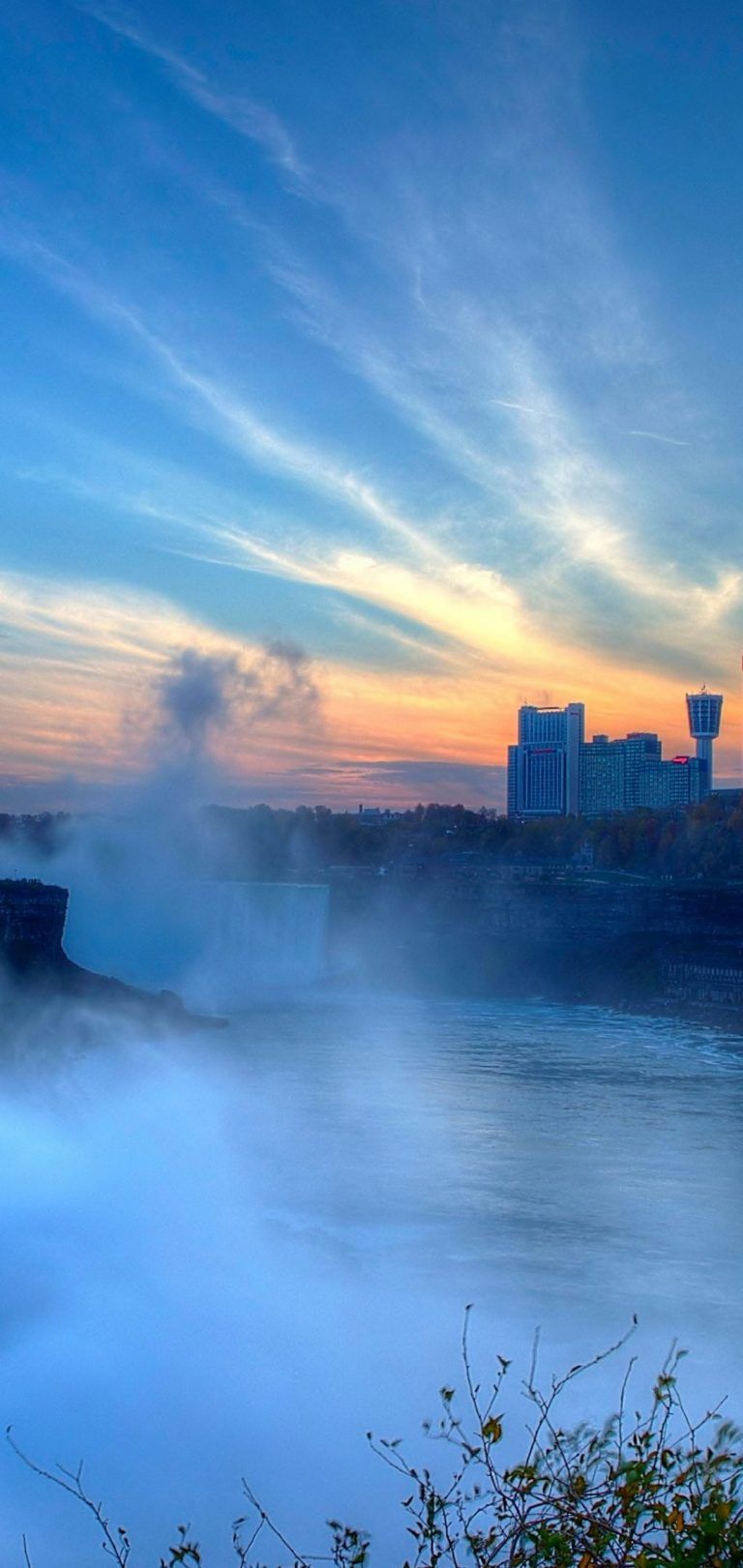 Cascate del Niagara al tramonto, 768x1621 Full HD Verticale, iPhone