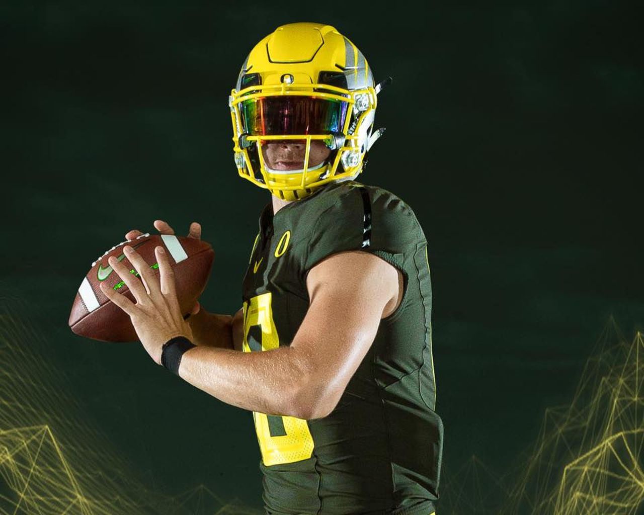 Casco giallo Oregon Ducks football, 1280x1024 HD, Desktop