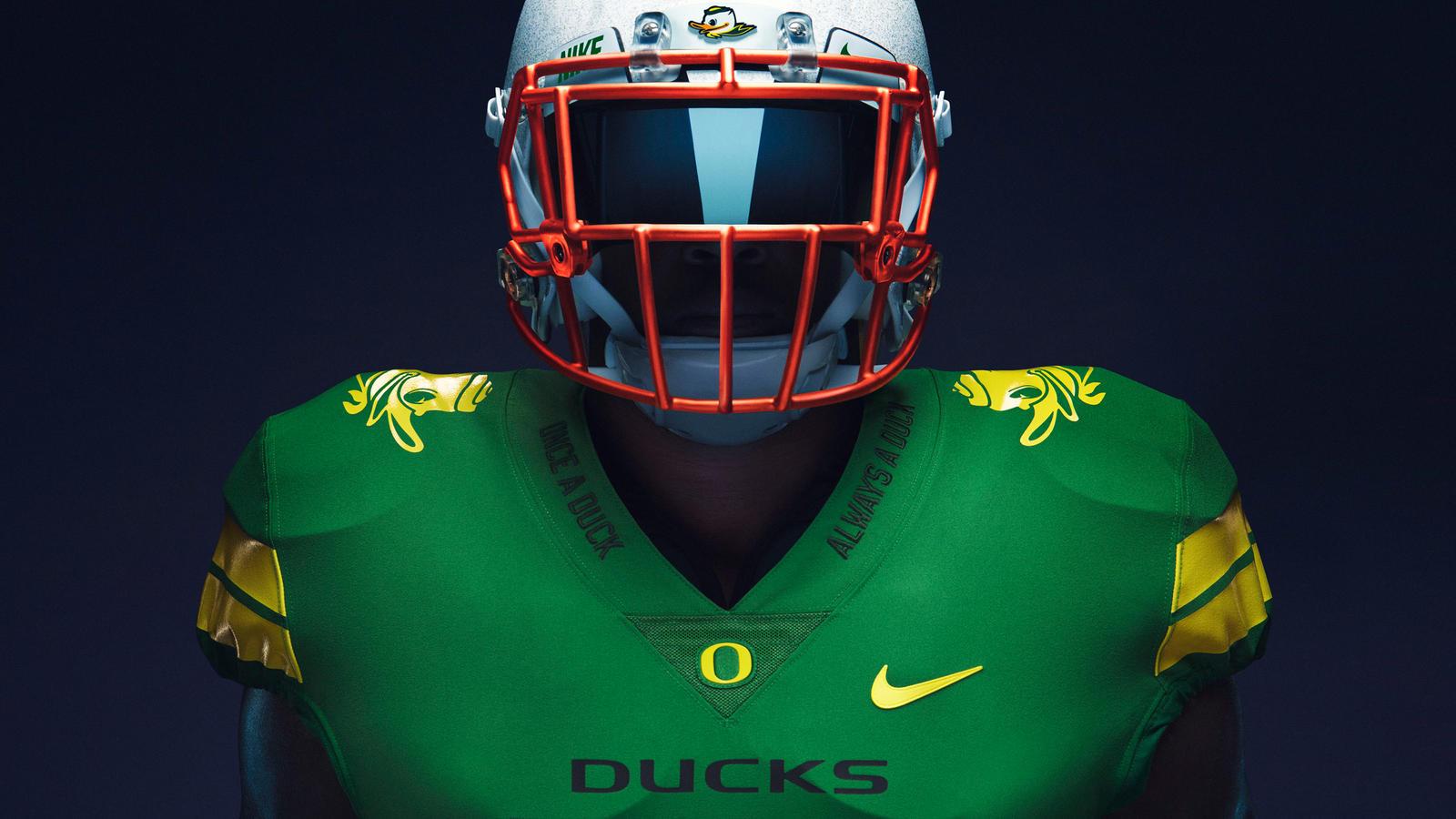 Casco e maglia Oregon Ducks, 1600x900 HD, PC